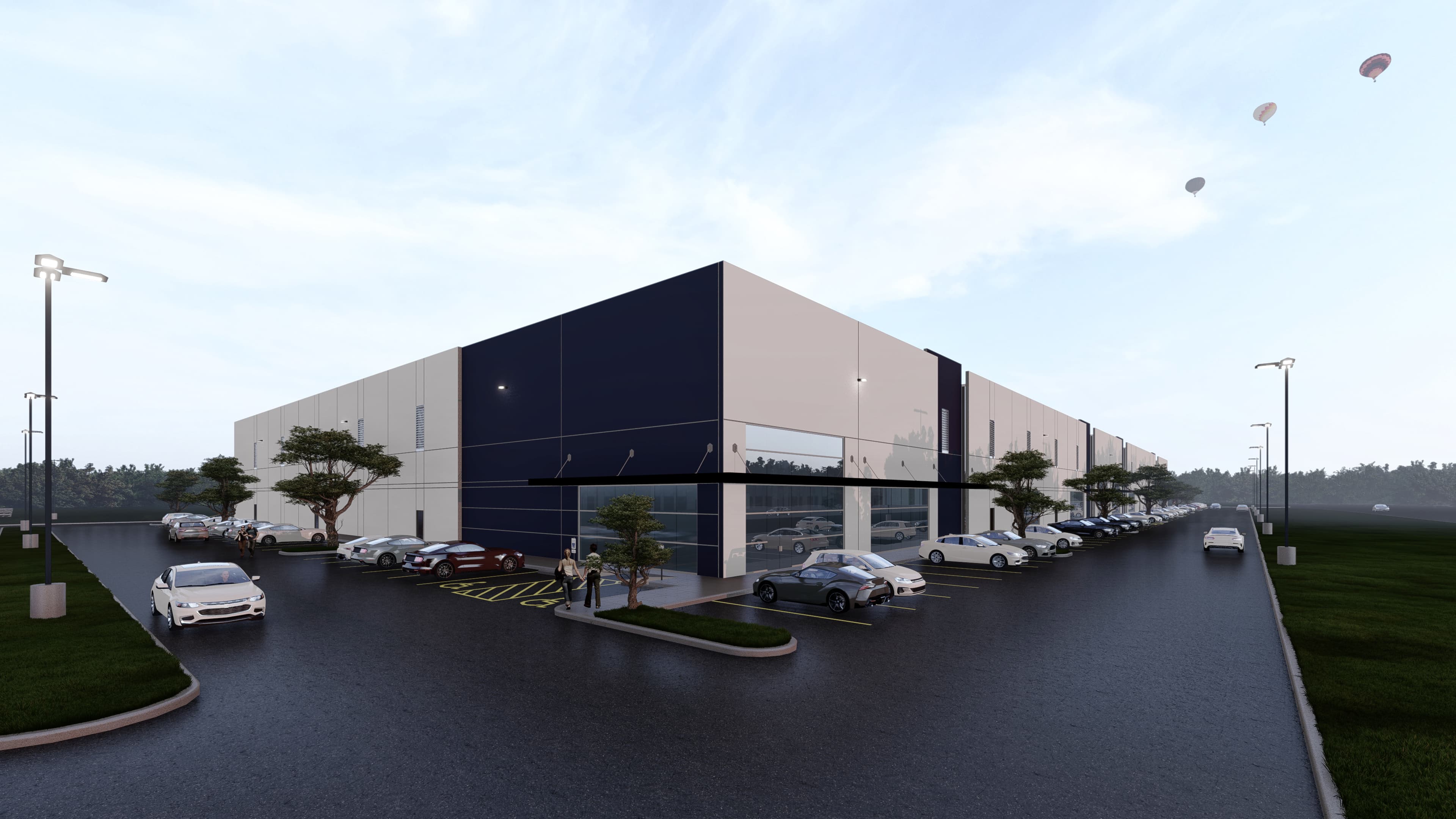 Aerial view of Acadian Hills Industrial Park